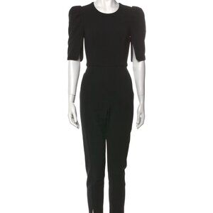 Black Halo Black Jumpsuit with Puff Sleeve
